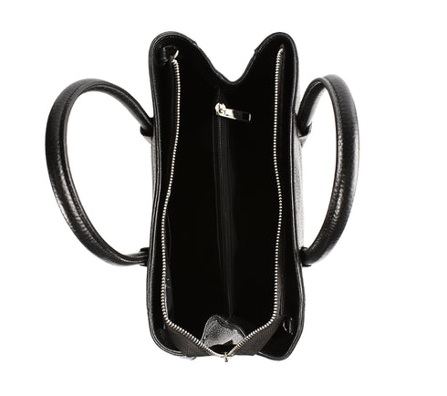 Poseta casual, dama, ADA SHOES, 24088, negru, piele naturala